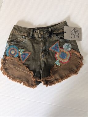 Chaser High Rise Raw Hem Distressed Shorts Size 24